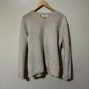 Women’s Woolrich Lambswool Oatmeal V-Neck Sweater Size XL